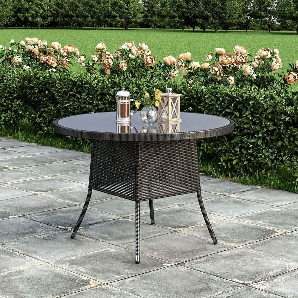 Round/Square Rattan Garden Table & Parasol Hole