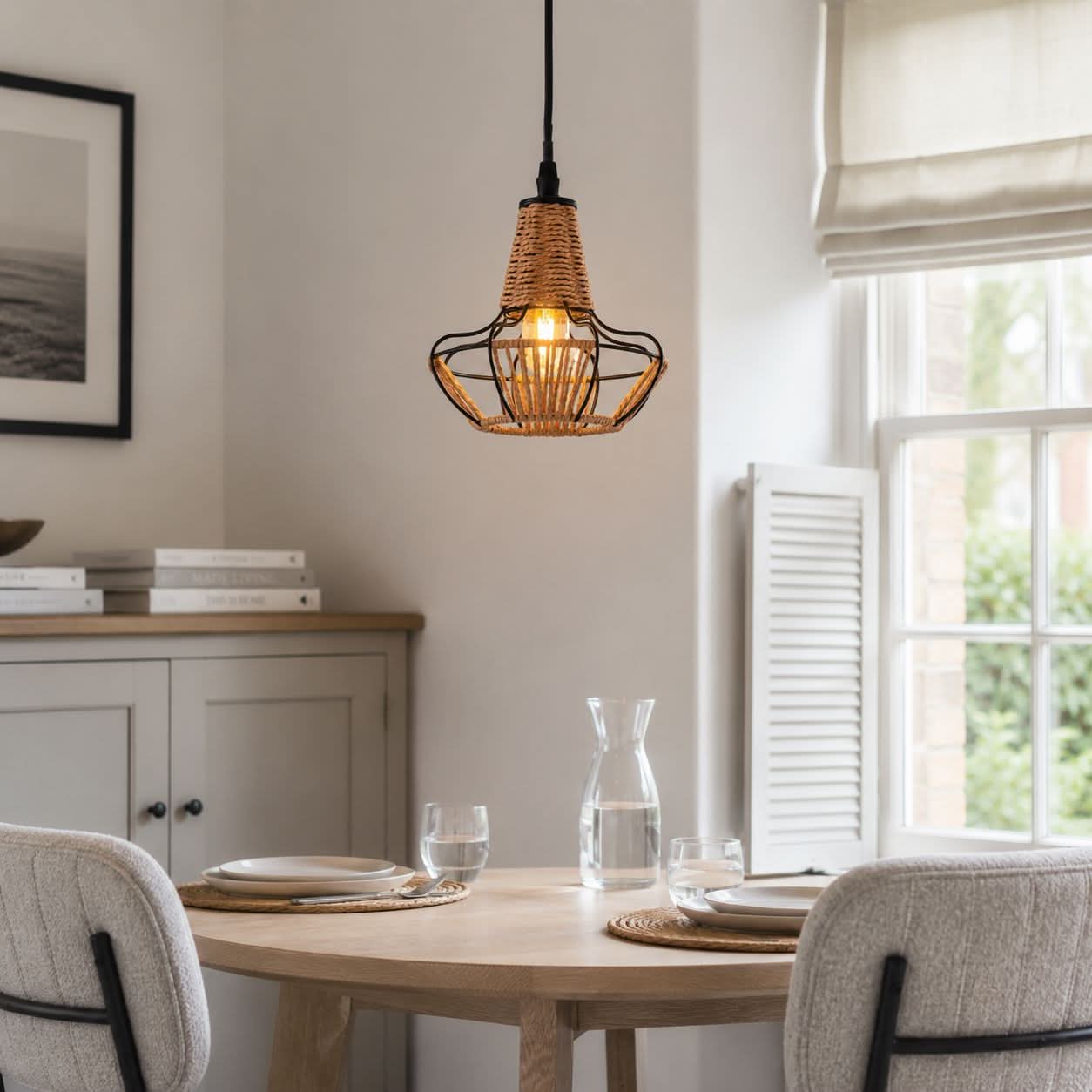 ‍Lightsin Woven Rattan Cage Pendant Light for Natural Charm and Effortless Elegance (100% off)