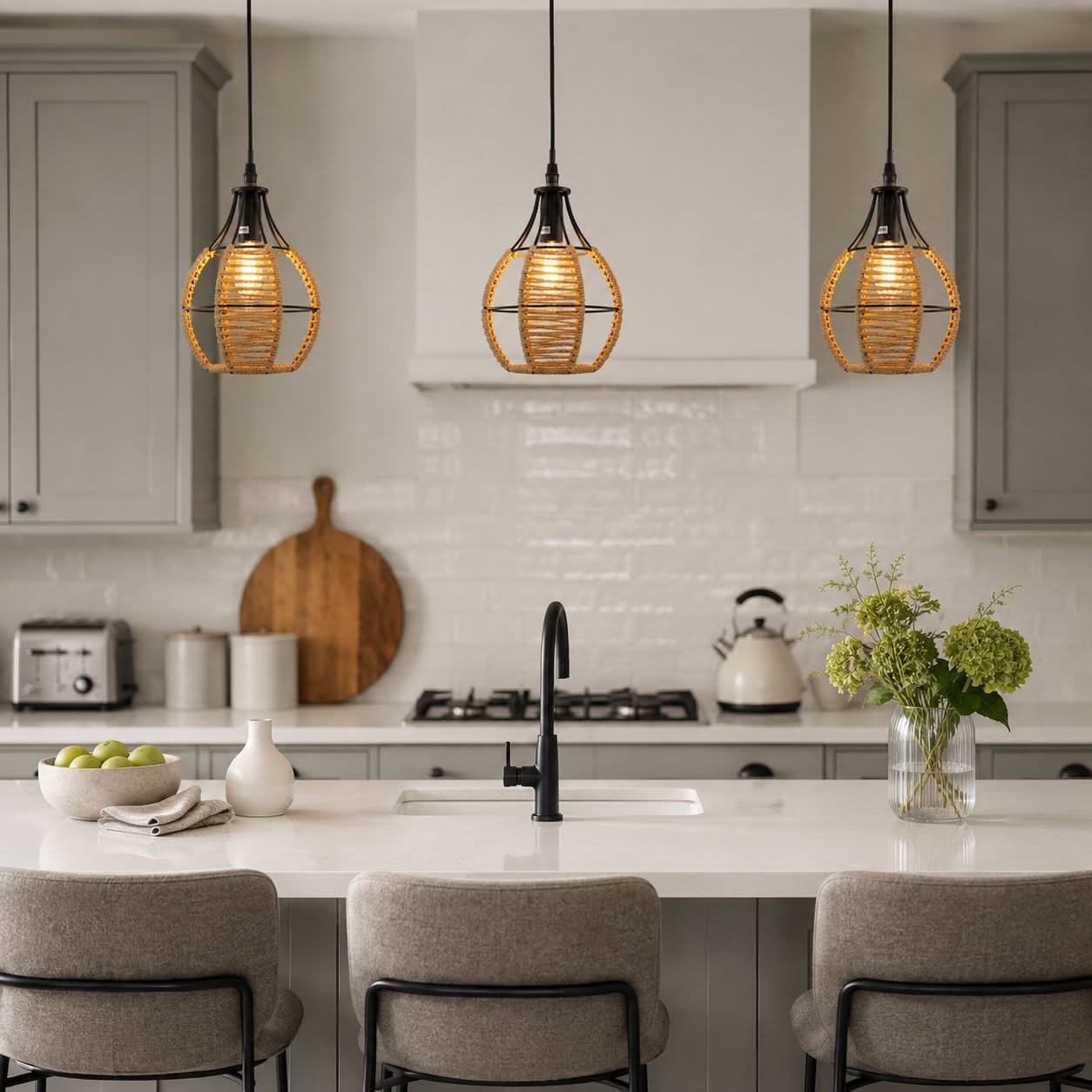 Glyph-Lightsin Woven Paper Rope Pendant Light for Cozy Elegance and Timeless Charm