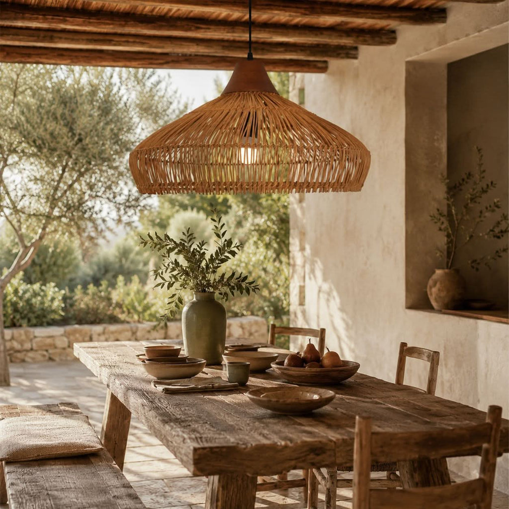 Lightsin Bell-Shaped Handcrafted Bamboo Kitchen Pendant Lighting