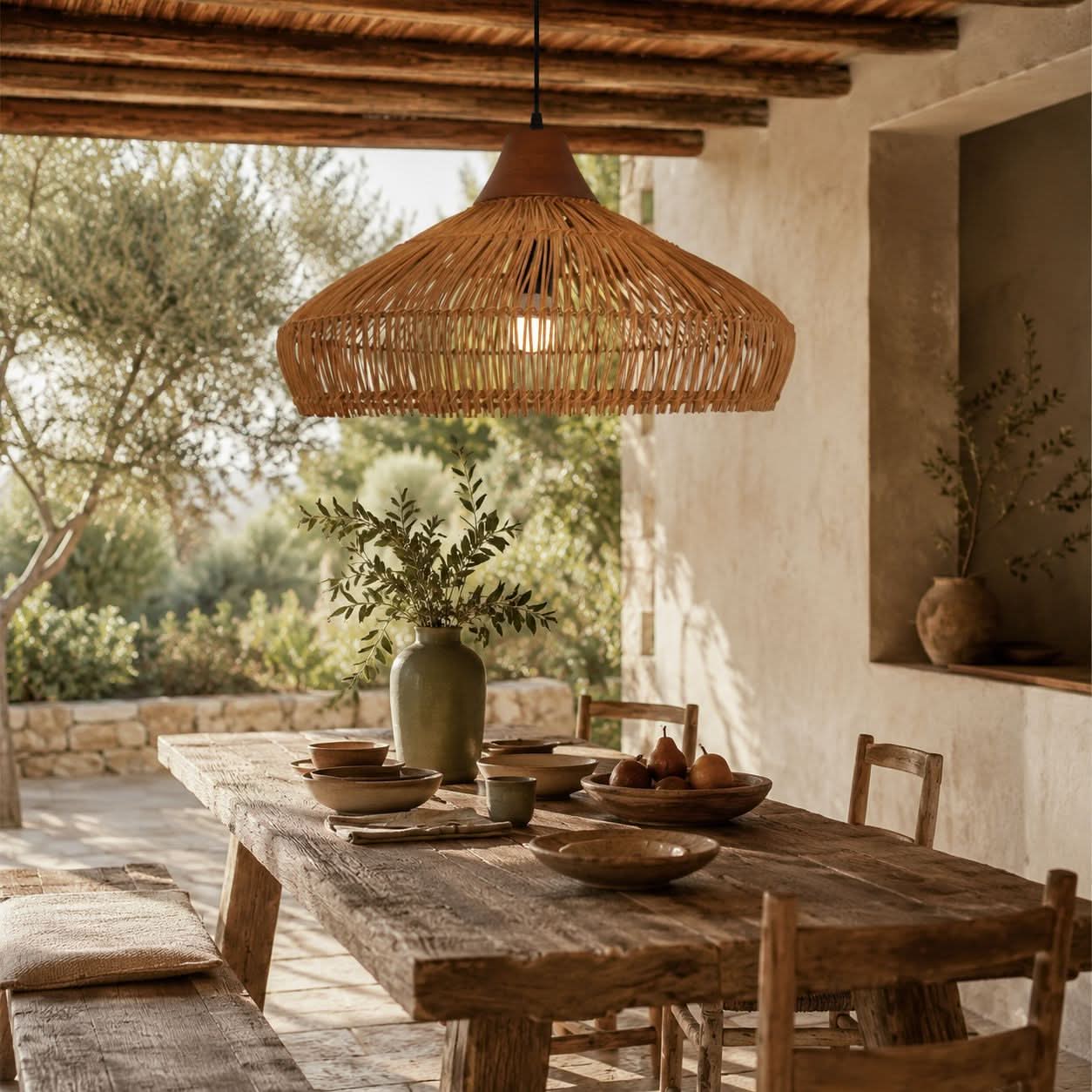 Lightsin Bell-Shaped Handcrafted Bamboo Kitchen Pendant Lighting