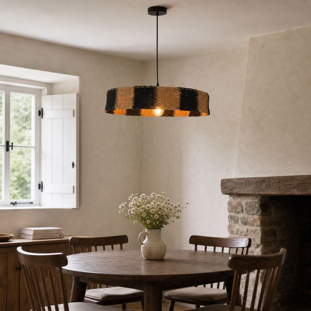 Lightsin Handwoven Paper Rope Pendant Light for a Warm Modern Glow