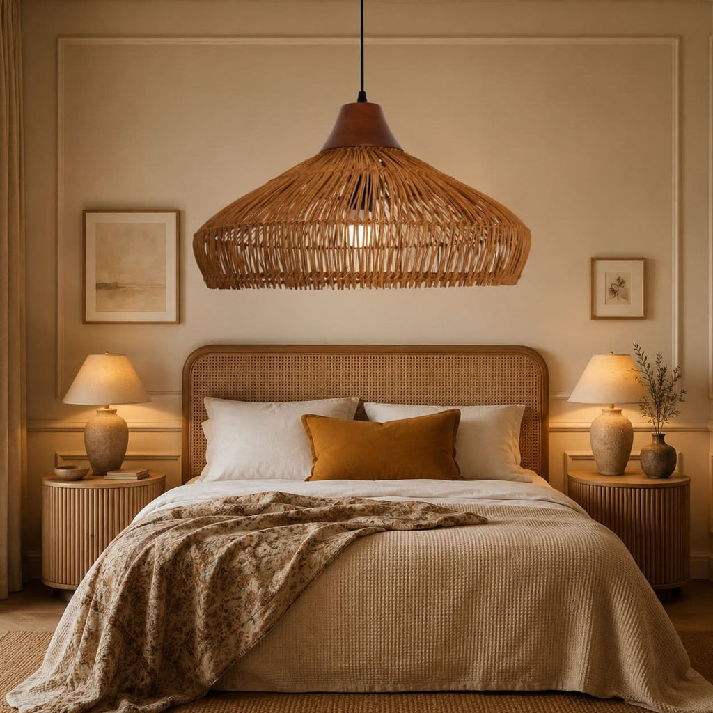 Lightsin Bell-Shaped Handcrafted Bamboo Kitchen Pendant Lighting