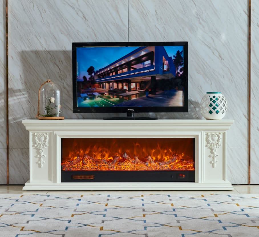 180cm W Remote Freestanding Fireplaces Bluetooth Player TV Stand Electric Fireplace