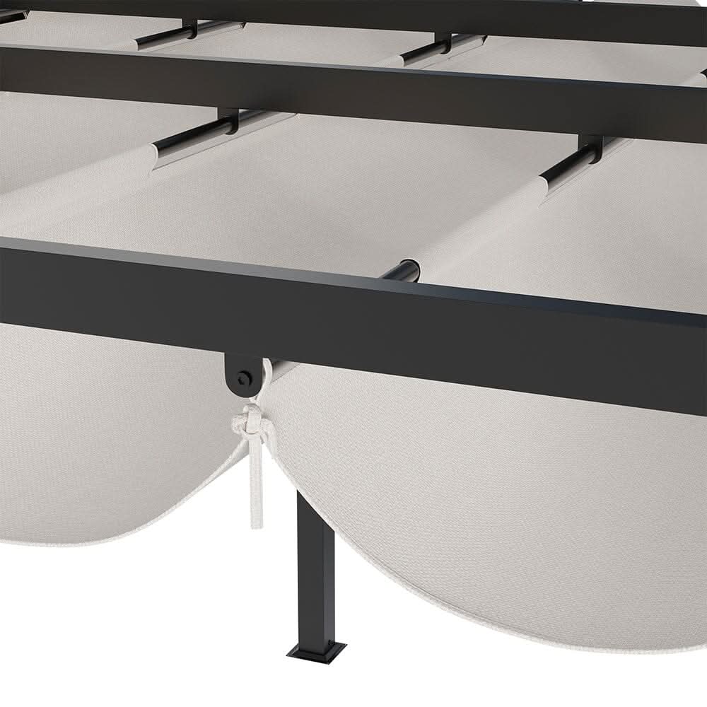 3x3m/3x4m/3x6m/4x4m All-Aluminum Flat Top Tarp Tent -Off-White/Light Grey
