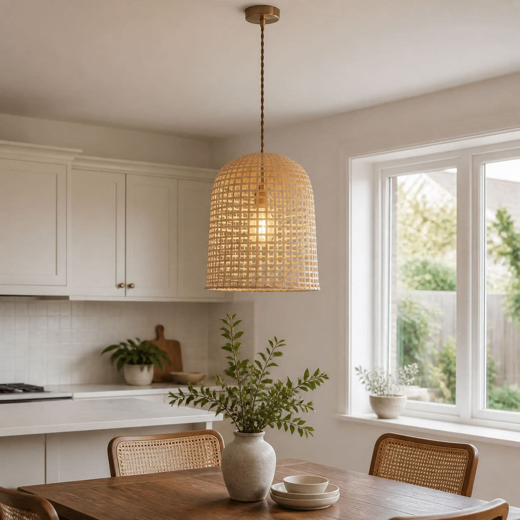 Lightsin Cella-Eco-Friendly Natural Woven Bamboo Pendant Light for Cozy Ambiance