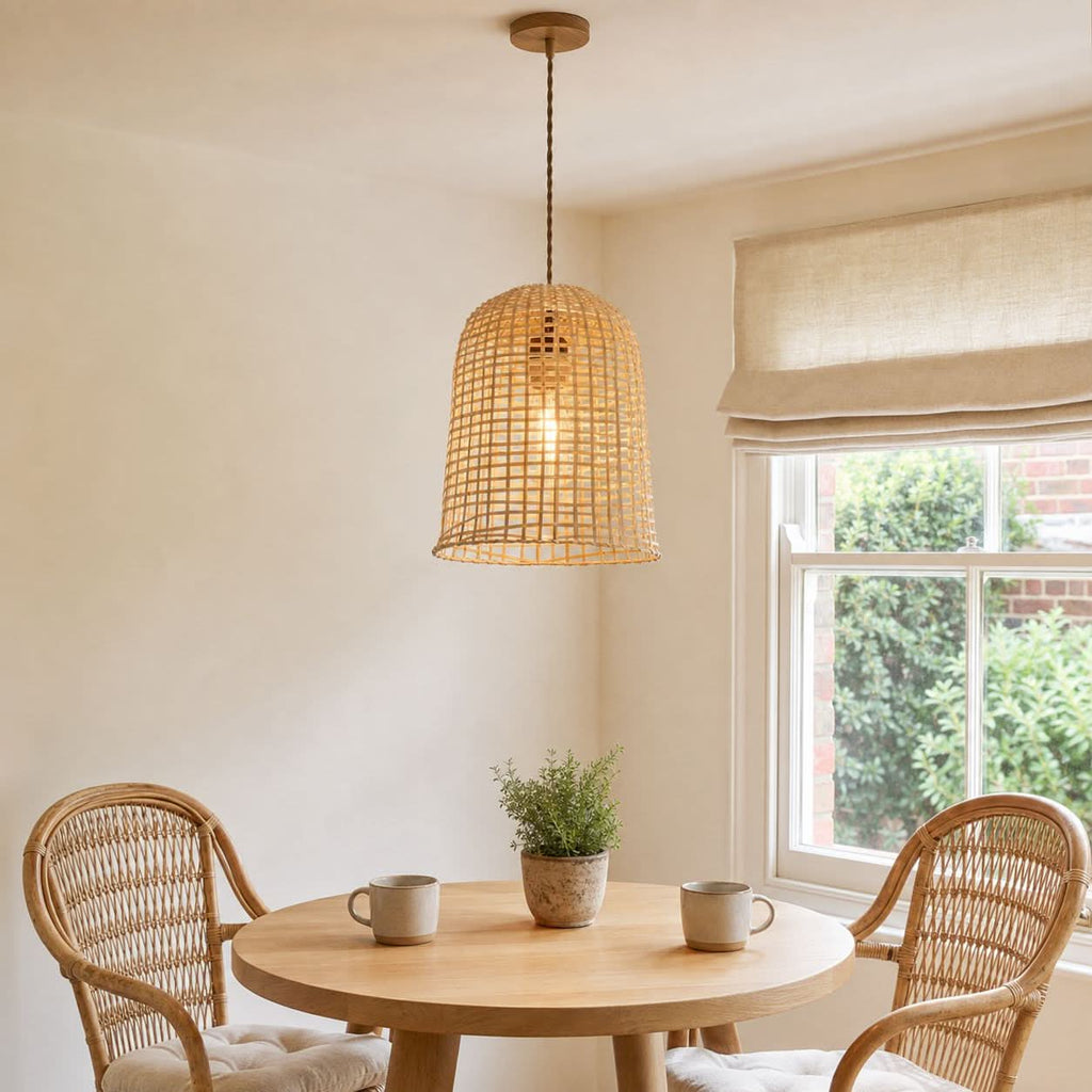 Lightsin Cella-Eco-Friendly Natural Woven Bamboo Pendant Light for Cozy Ambiance