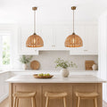Lightsin Nature-Inspired Wooden Dome Warm Glow Pendant Light