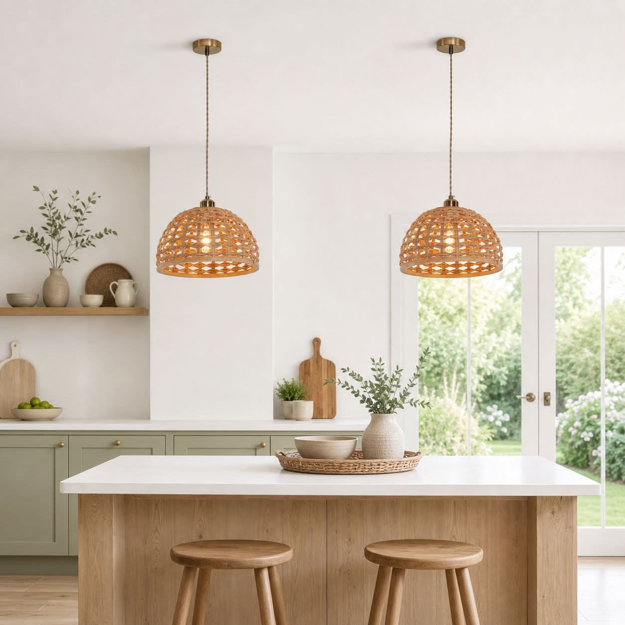 Lightsin Nature-Inspired Wooden Dome Warm Glow Pendant Light