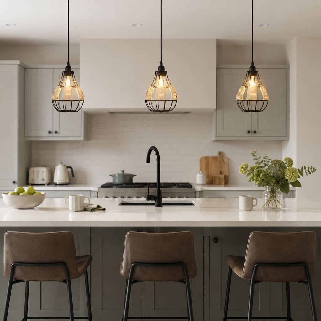 ‍Lightsin Basketweave Rattan Pendant Light for Cozy Earthy Elegance (100% off)