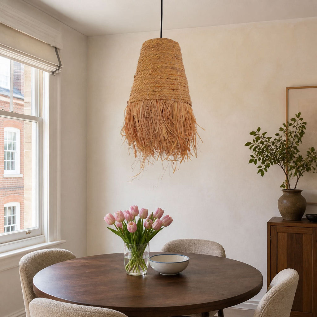 Lightsin Zen Wabi-Sabi Woven Pendant Light with Natural Grass Texture