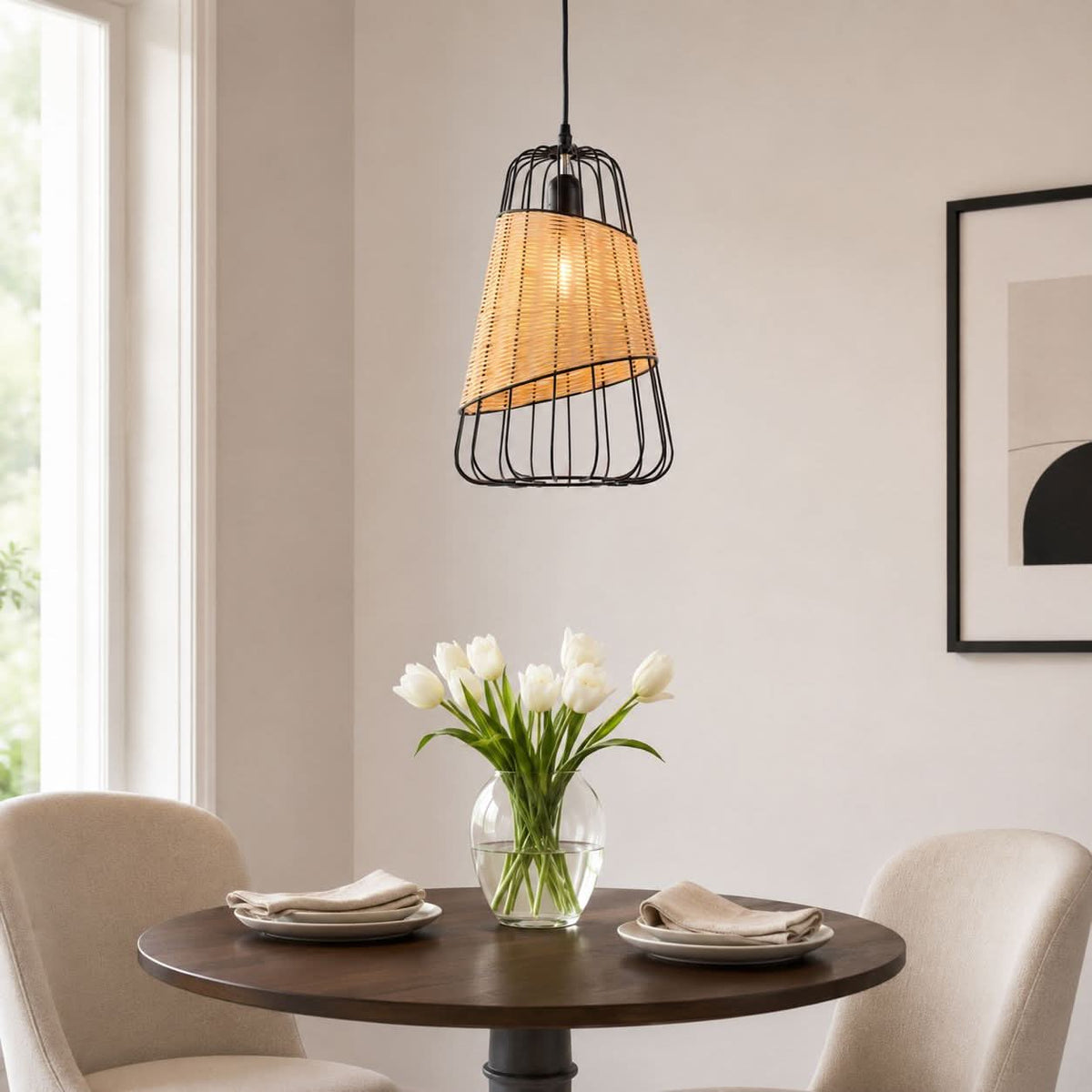 Glyph-Lightsin Lantern-Inspired Rattan Ceiling Light for Cozy Natural Elegance