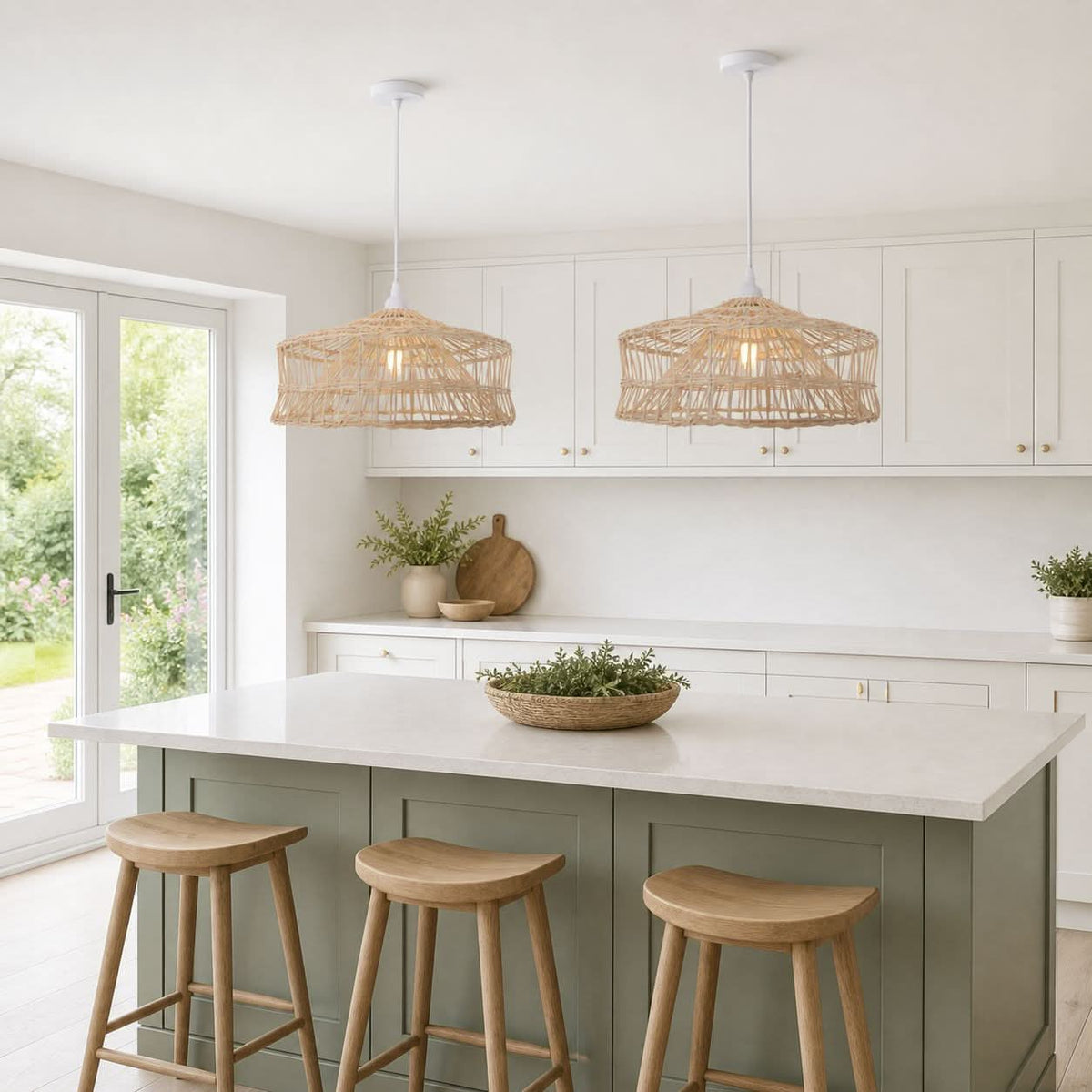 Lightsin NestLine Handwoven Shallow Pendant Lamp
