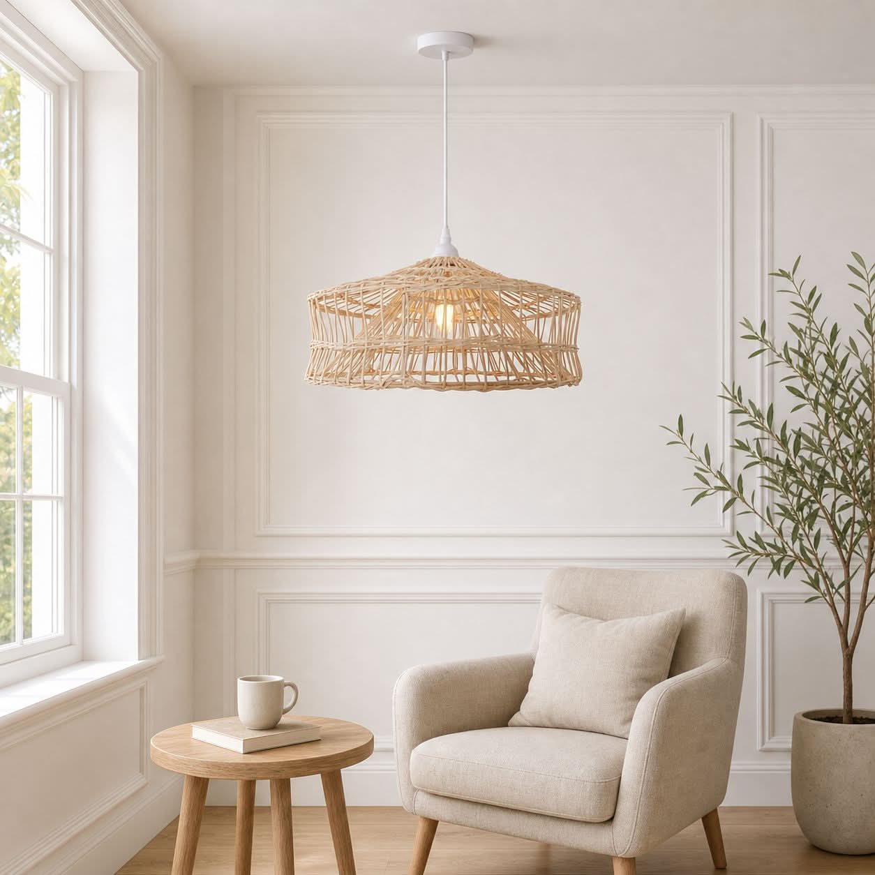 Lightsin NestLine Handwoven Shallow Pendant Lamp