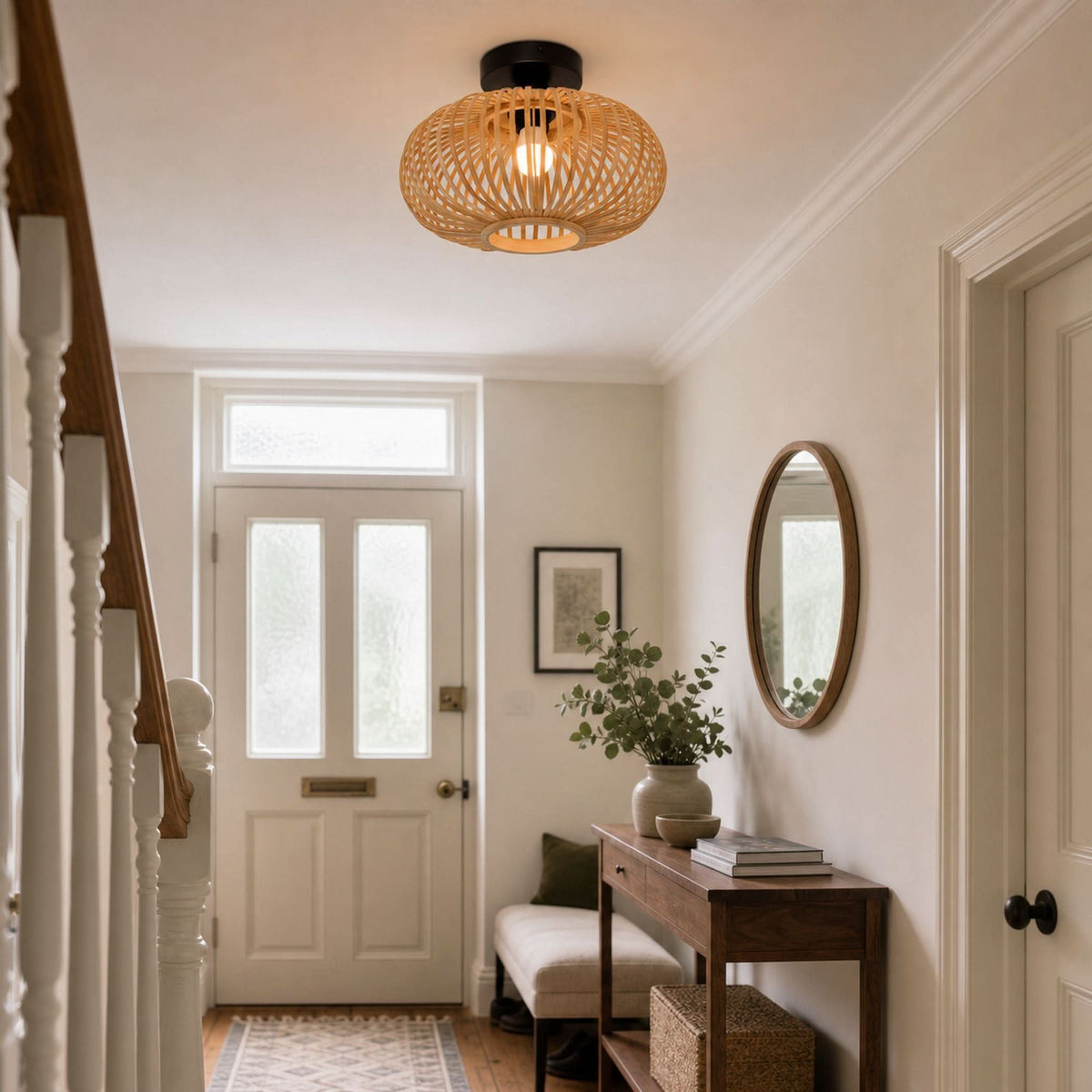 Lightsin Highly Cost-Effective Natural Woven Bamboo Wall Lamp