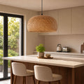 Lightsin Vintage Handwoven Bamboo Dome Pendant Light