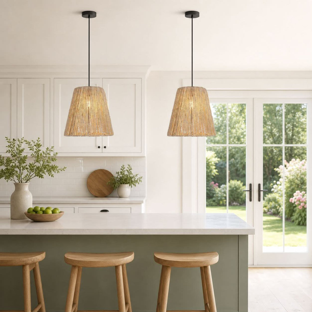 Lightsin Rustic Hemp Rope Woven Pendant Light for Cozy Interiors