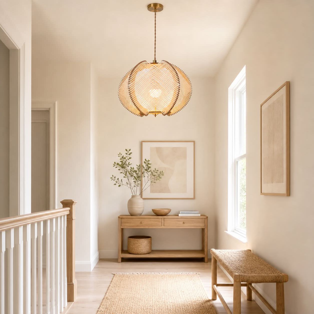 Lightsin Charming Ceiling Light Rustic Elegance with Paper Rope
