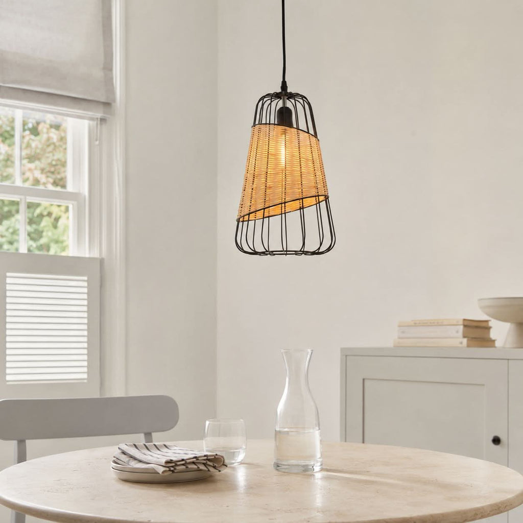 ‍Lightsin Lantern-Inspired Rattan Ceiling Light for Cozy Natural Elegance (100% off)