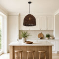 Lightsin Rustic Woven Rattan Dome Pendant Light for Cozy Interiors