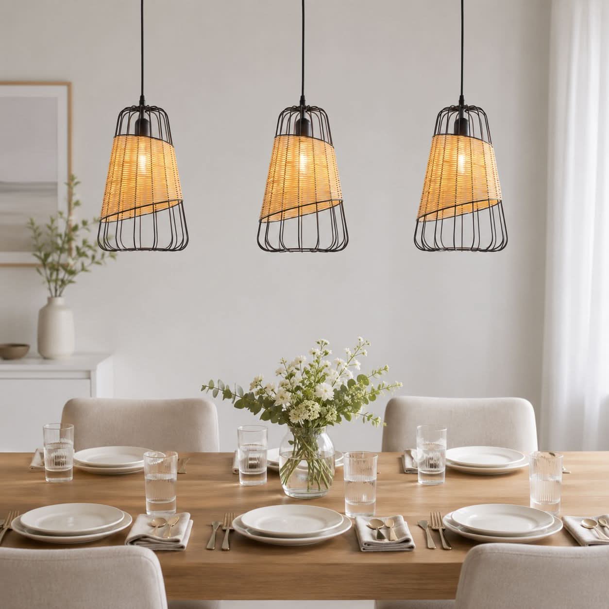 ‍Lightsin Lantern-Inspired Rattan Ceiling Light for Cozy Natural Elegance (100% off)