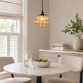 Glyph-Lightsin Woven Sphere Pendant Light for Cozy Natural Elegance