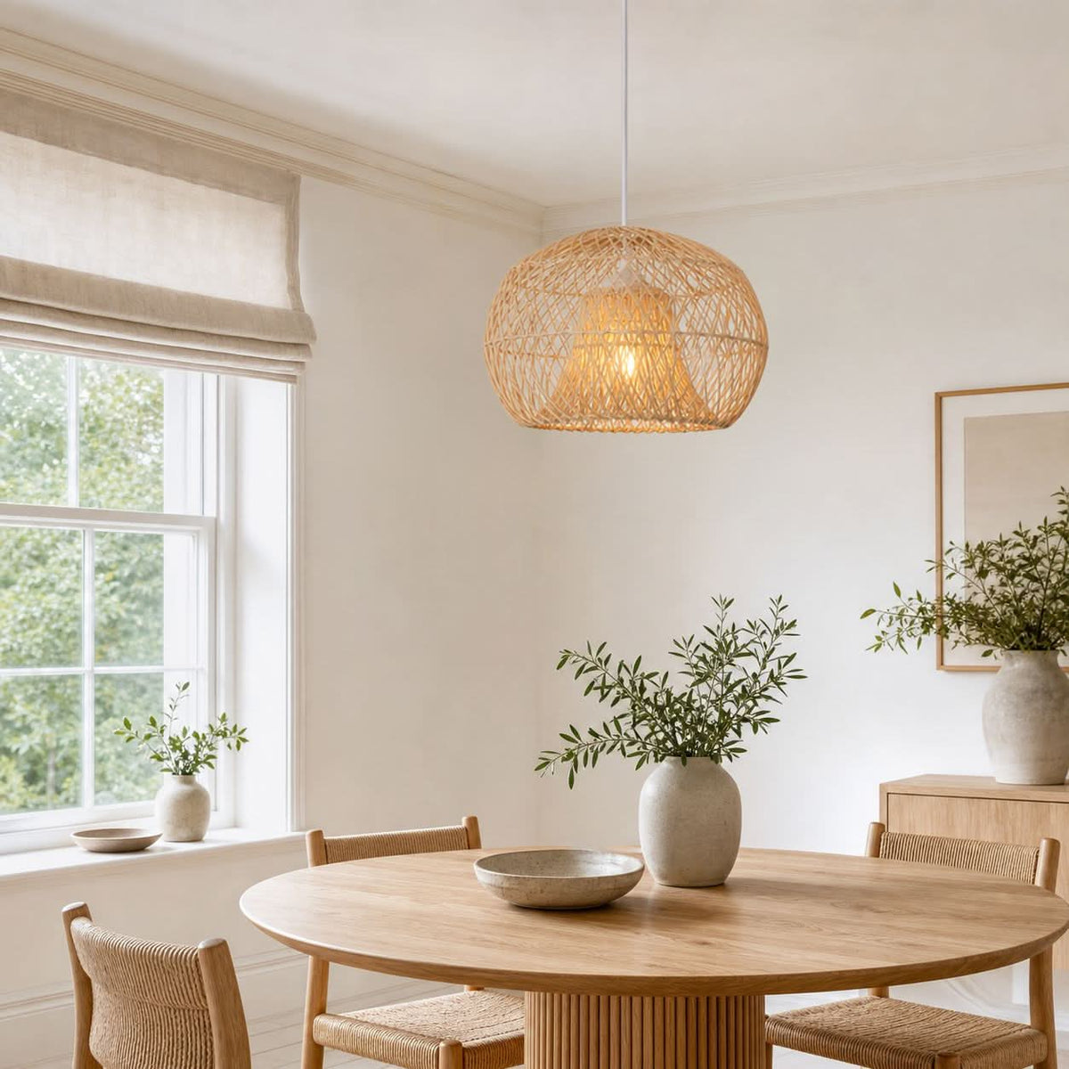 Lightsin SolNest Boho Rattan Hanging Lamp