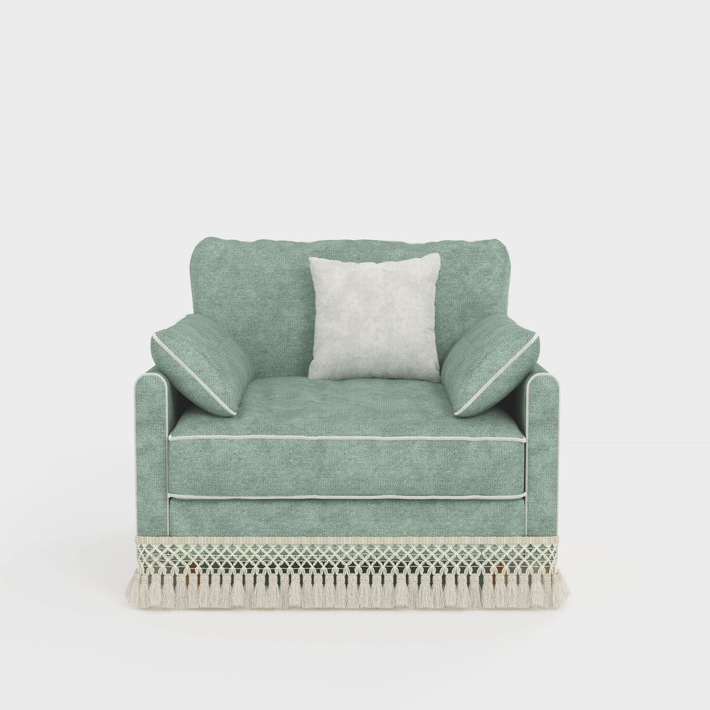 Cotton Linen Detachable Modular Sofa with Fringed Trim