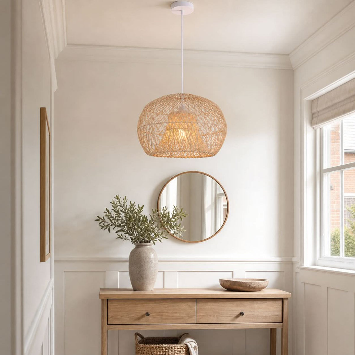 Lightsin SolNest Boho Rattan Hanging Lamp
