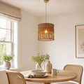 Lightsin Wabi-Sabi Style Hand-woven Rattan Pendant Light