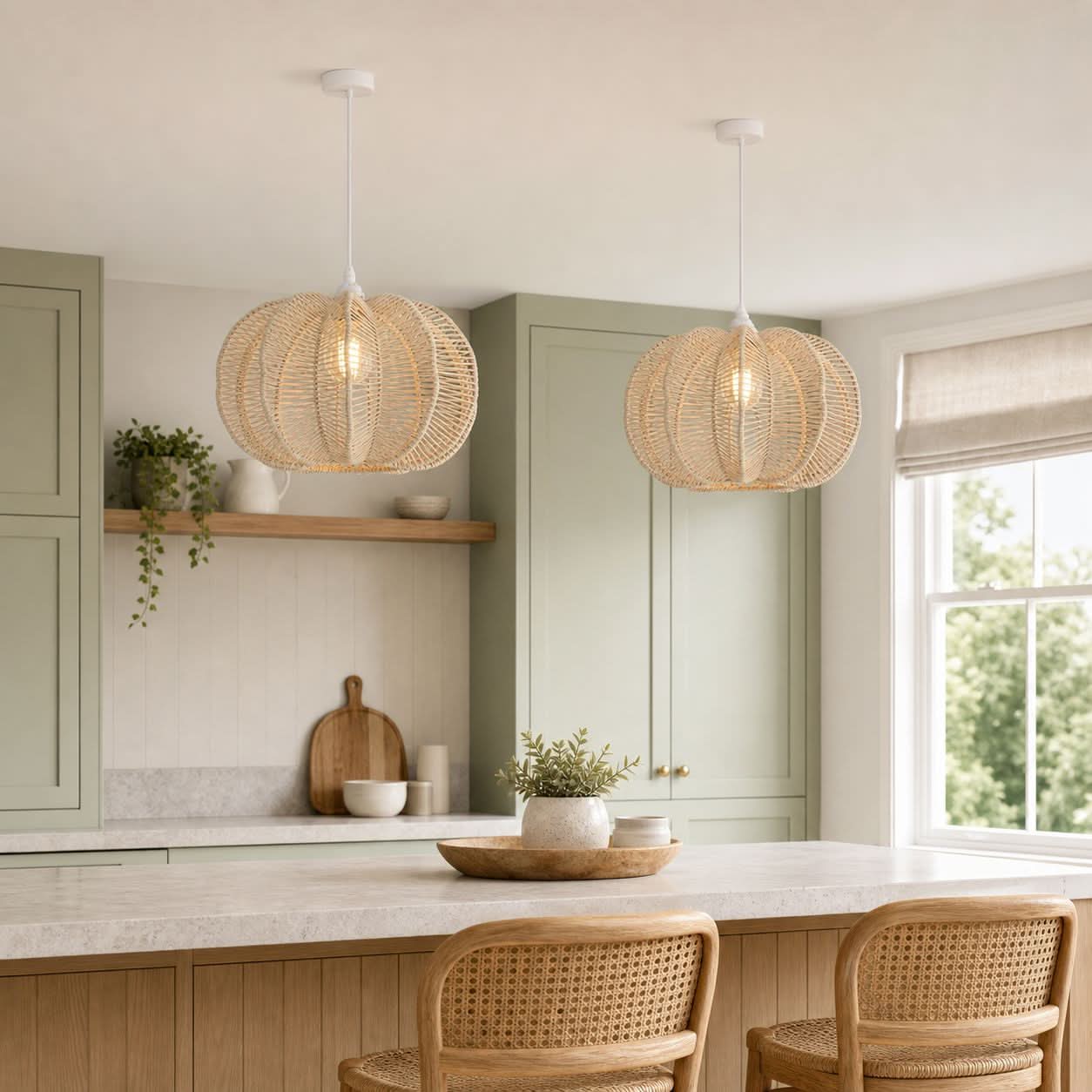 Lightsin Woven Rattan Ceiling Light for a Serene Ambiance