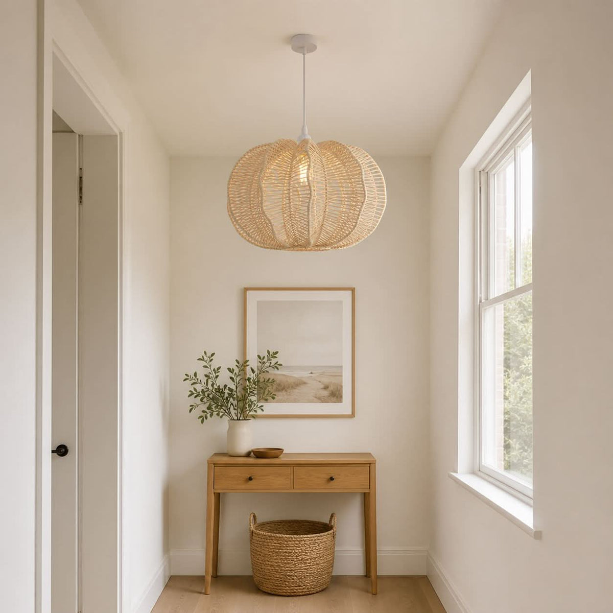 Lightsin Woven Rattan Ceiling Light for a Serene Ambiance