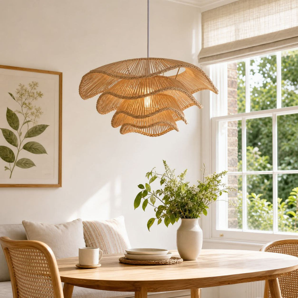 Lightsin Multi-tiered rattan pendant lamp