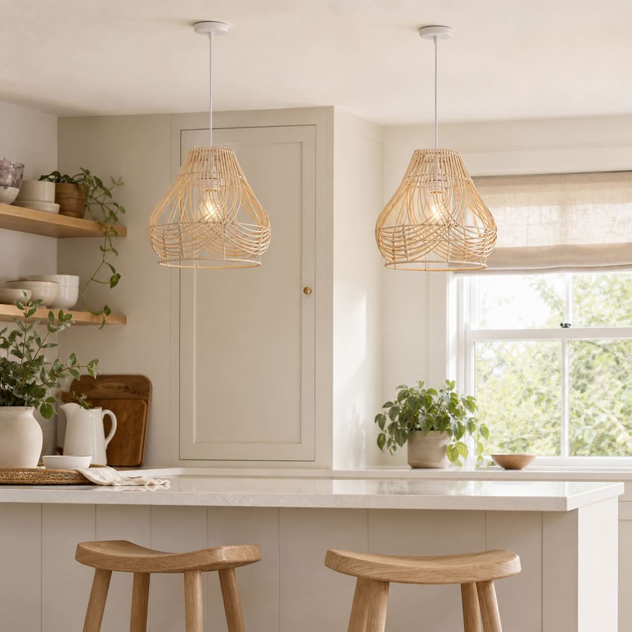 Lightsin Woven Whisper Natural Rattan Pendant Light for Serene Living