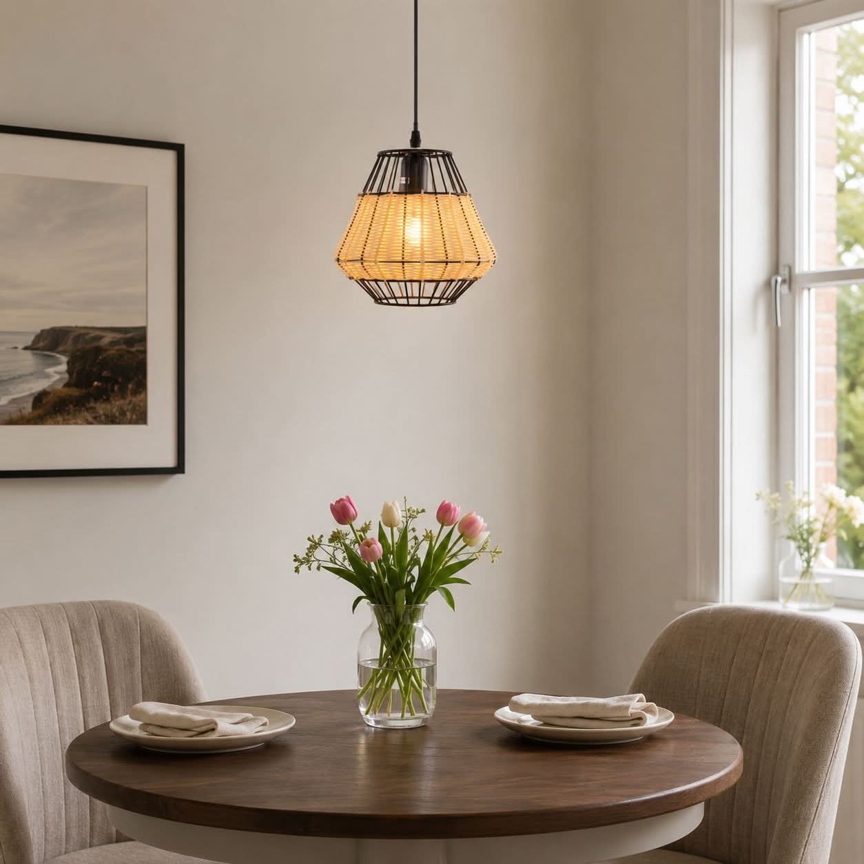 Glyph-Lightsin Hexagonal Woven Pendant Light for Natural Warmth and Modern Style
