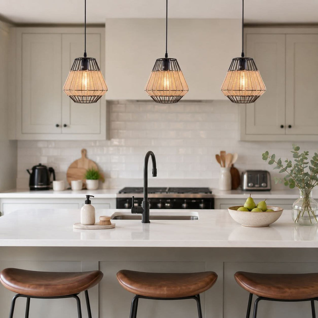 Glyph-Lightsin Hexagonal Woven Pendant Light for Natural Warmth and Modern Style