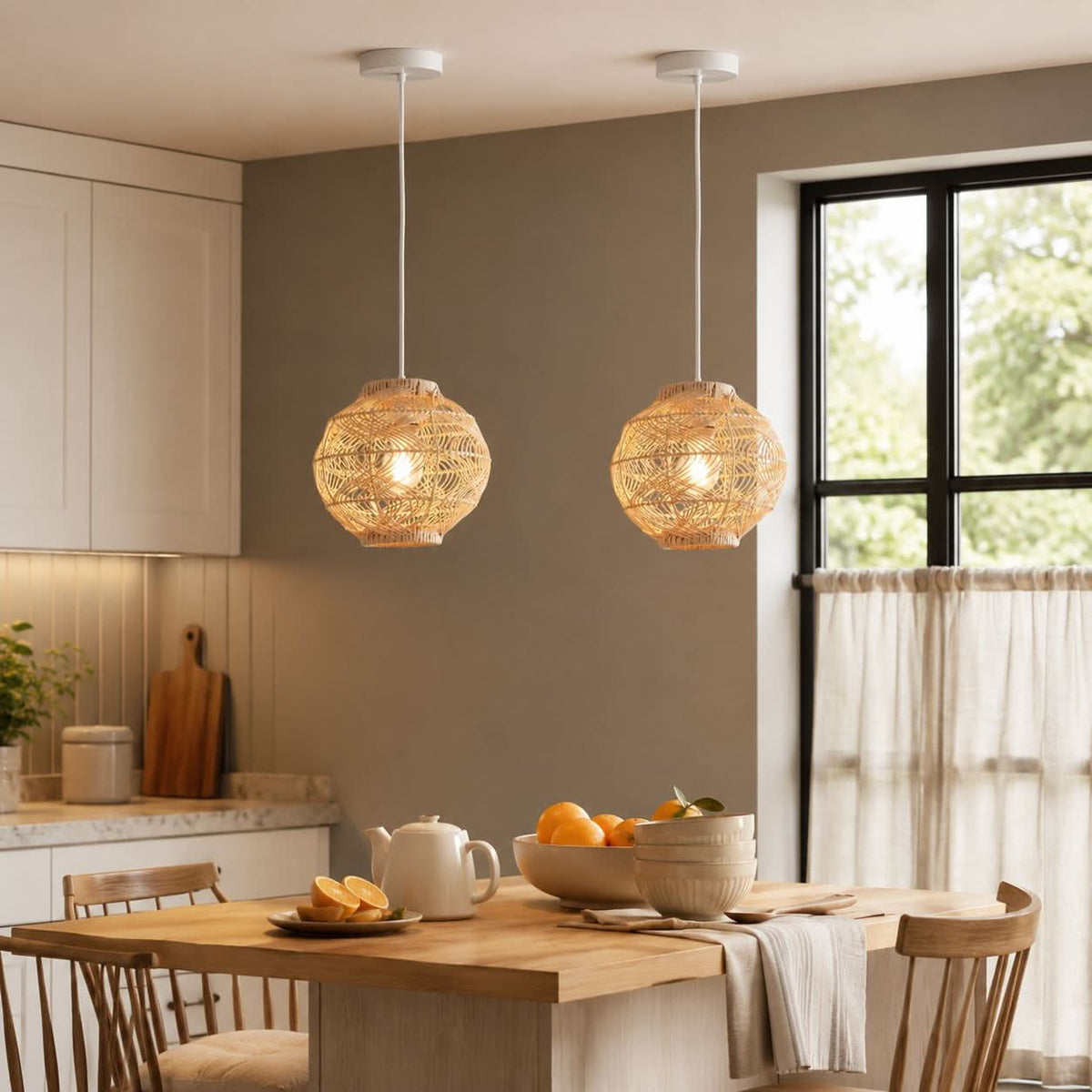 Lightsin Artisanal Rattan Pendant Light for Warm Interiors