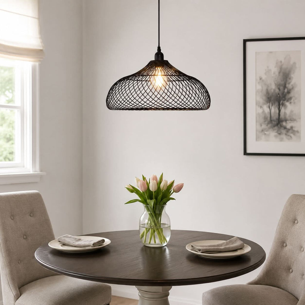 Glyph-Lightsin Industrial Style Black Iron Pendant Light with Spiral Design