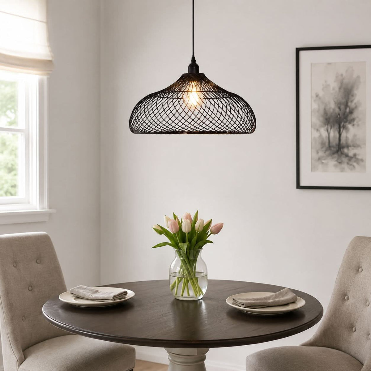 Glyph-Lightsin Industrial Style Black Iron Pendant Light with Spiral Design