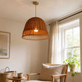 Lightsin Handwoven Rattan Pendant Light – Eco-Friendly, Warm Lighting for Cozy Living Rooms & Dining Spaces