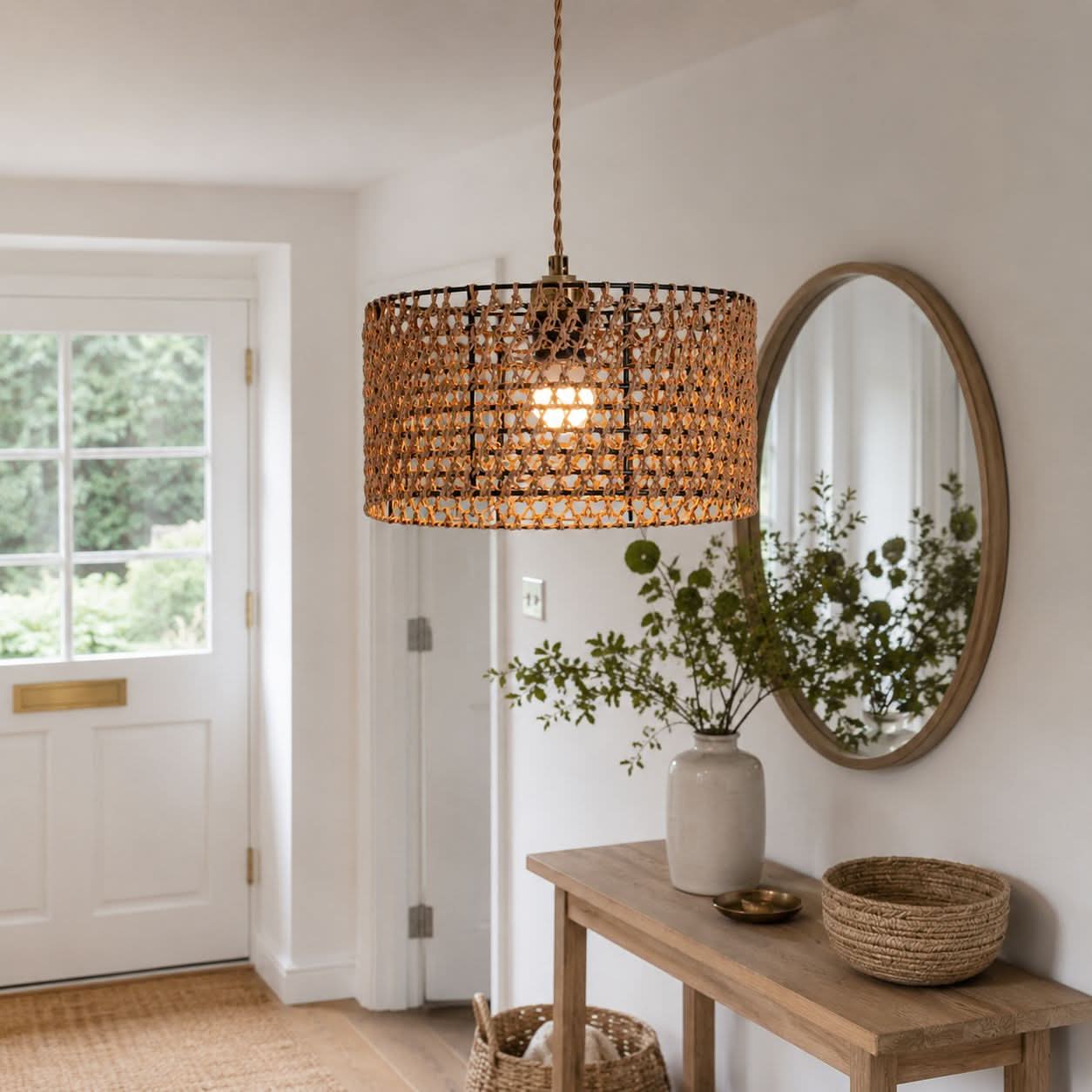 Lightsin Boho Paper Rope Iron Pendant Light  for Cozy Interiors