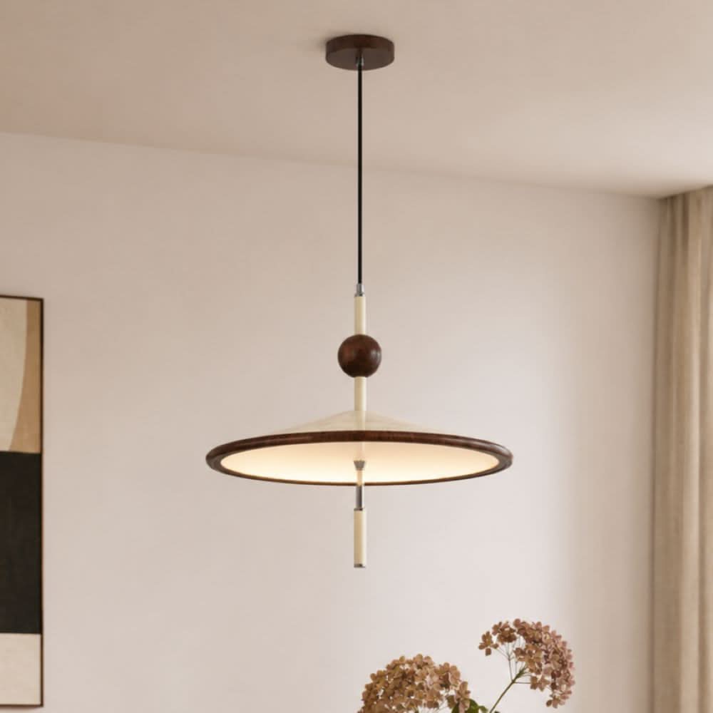 Beige Iron Pendant Light | Colour-Changing E27 Ceiling Lamp