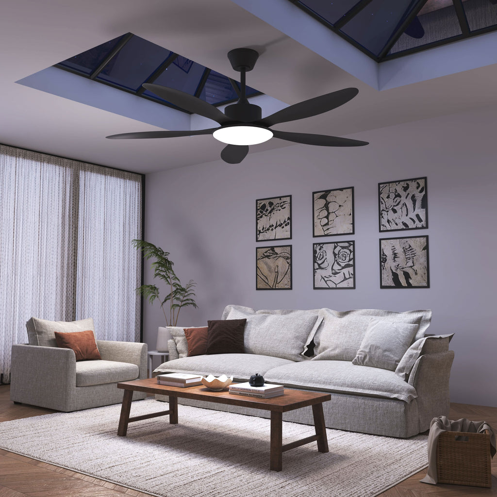 Lightsin 53-inch Modern Ceiling Fan with Light, Silent 5-Blade LED Fan with Remote