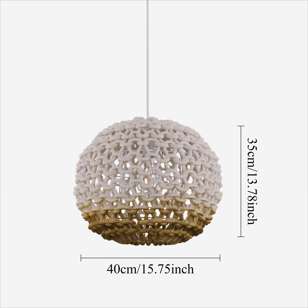 Lightsin Pendant Ceiling Light with Artisanal Globe-Shaped Cotton Rope for Natural Elegance
