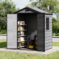 6x4ft Plastic Corrosion-Resistant Garden Storage Shed with Lockable Door