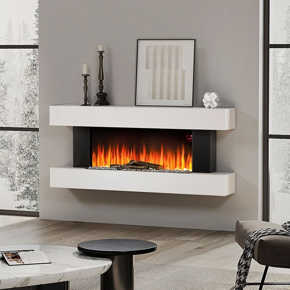 52 Inch Electric Fireplace Set 2000W Wall Mounted Heater Remote Control Fireplaces