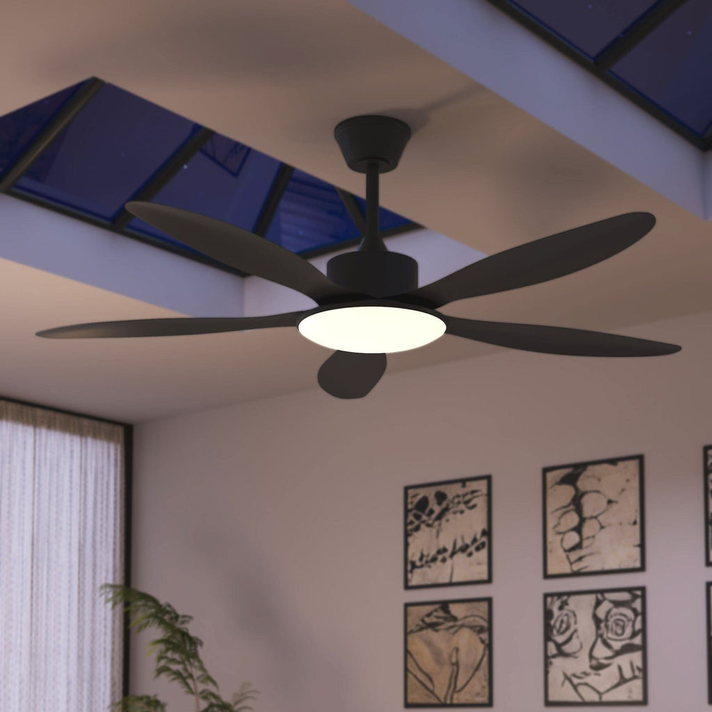 Lightsin 53-inch Modern Ceiling Fan with Light, Silent 5-Blade LED Fan with Remote