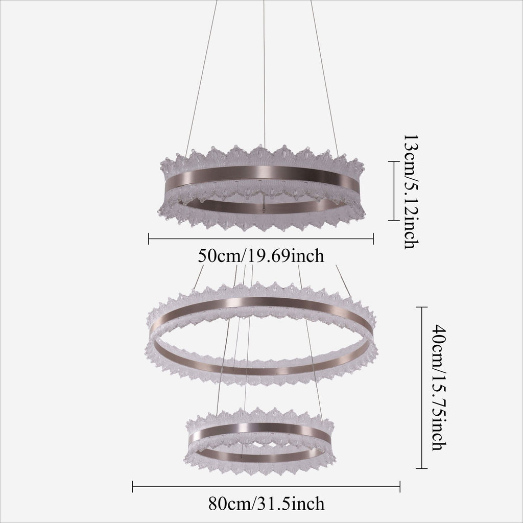 Lightsin Modern Simple Dimmable Metal Ring-Shaped Pendant Light with Acrylic Ceiling Light Cover and Acrylic Lighting Panels