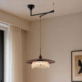 Walnut Folding Acrylic Pendant Light | Adjustable Modern Ceiling Lamp