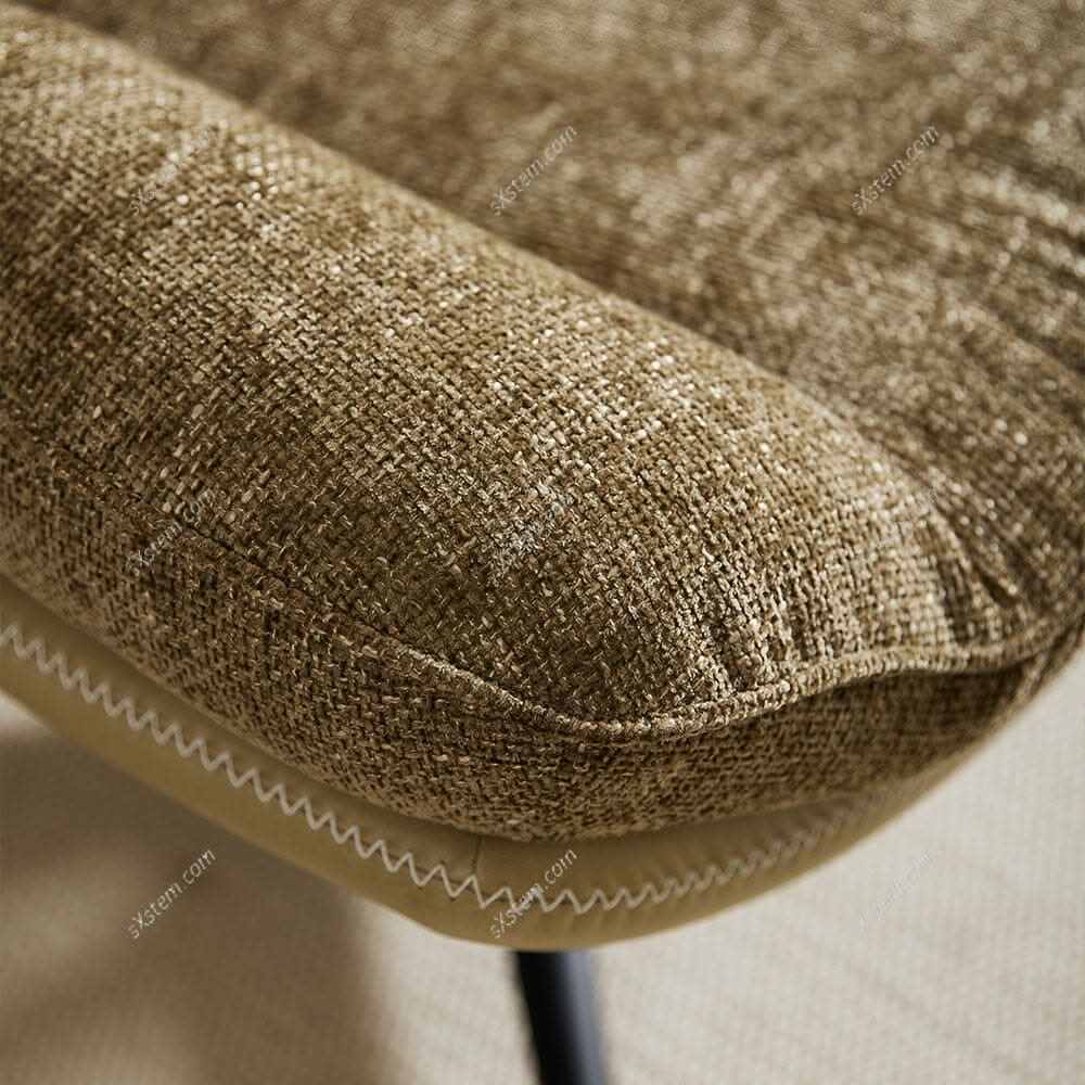 Chenille Lounge Chair with Footstool